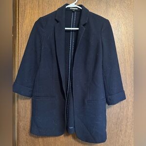 Express Navy Oversized Open-Front Blazer Jacket